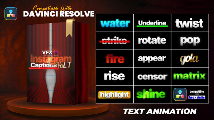 Animated Instagram Captions Pack - DaVinci Resolve - Image 1