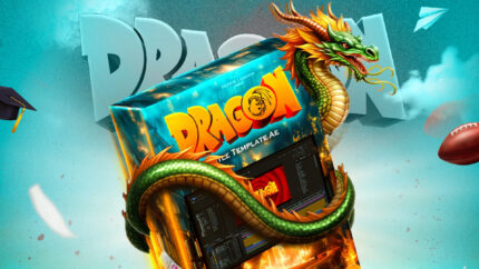 Dragon 3D Title Animation – Full Project File (Editable + Pre-Rendered)